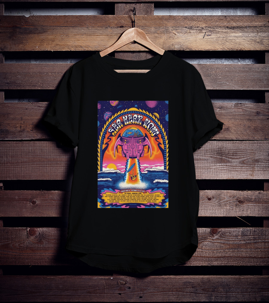 Sea Hear Now Asbury Park September 19 20 2026 The Strokes Mumford & Sons Psychedelic Spaceship Surf T-Shirt