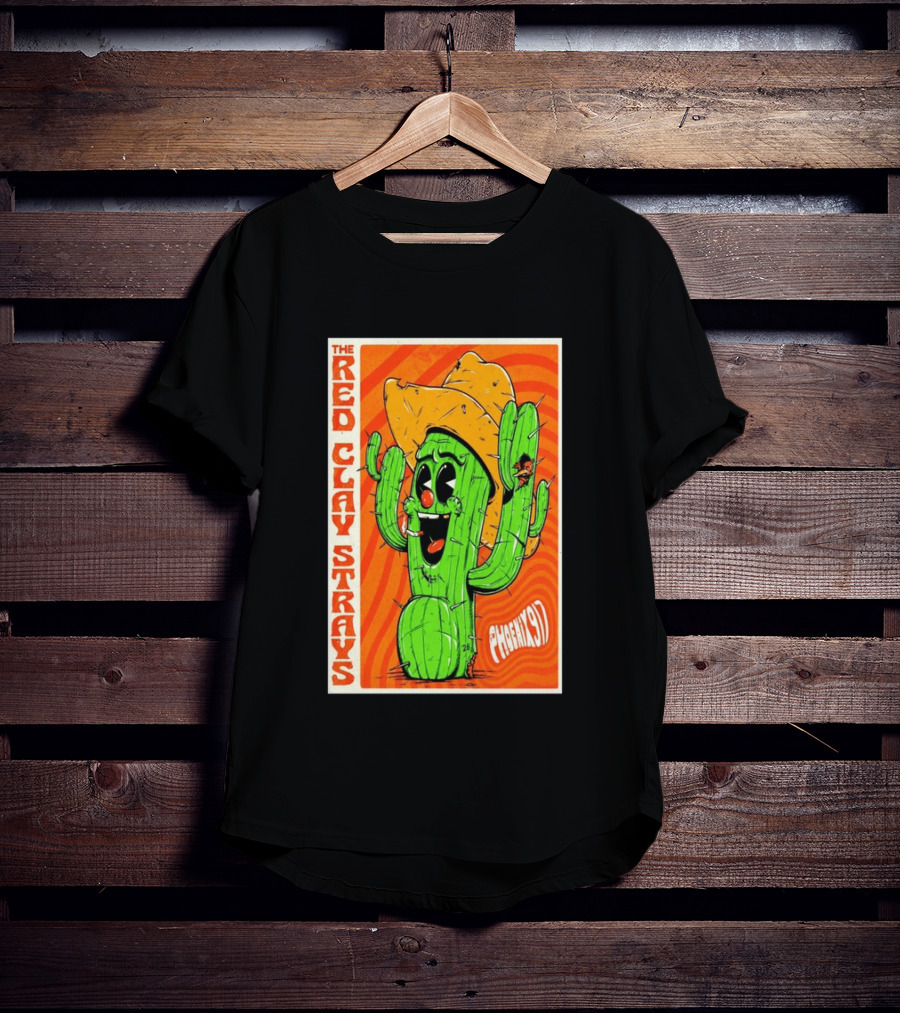 The Red Clay Strays Phoenix Cactus Character 2026 Desert Diamond Arena T-Shirt