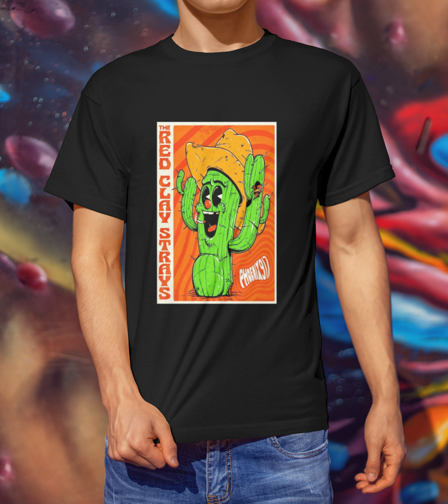 The Red Clay Strays Phoenix Cactus Character 2026 Desert Diamond Arena T-Shirt