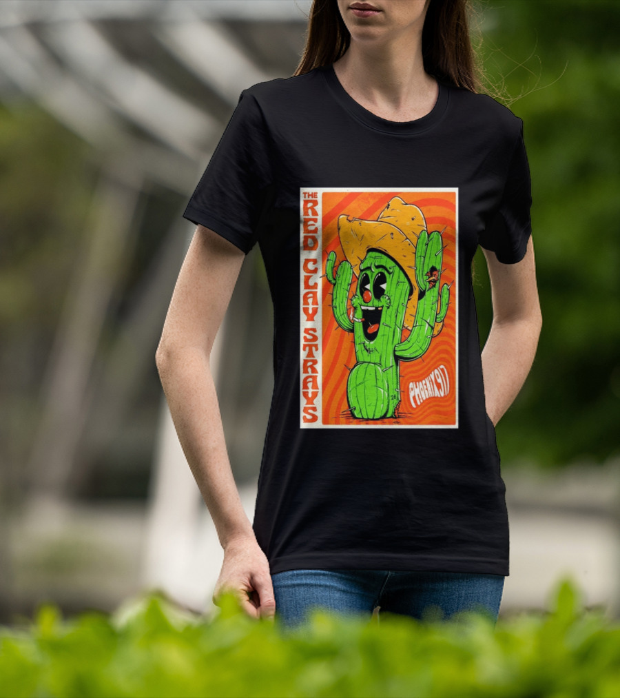 The Red Clay Strays Phoenix Cactus Character 2026 Desert Diamond Arena T-Shirt