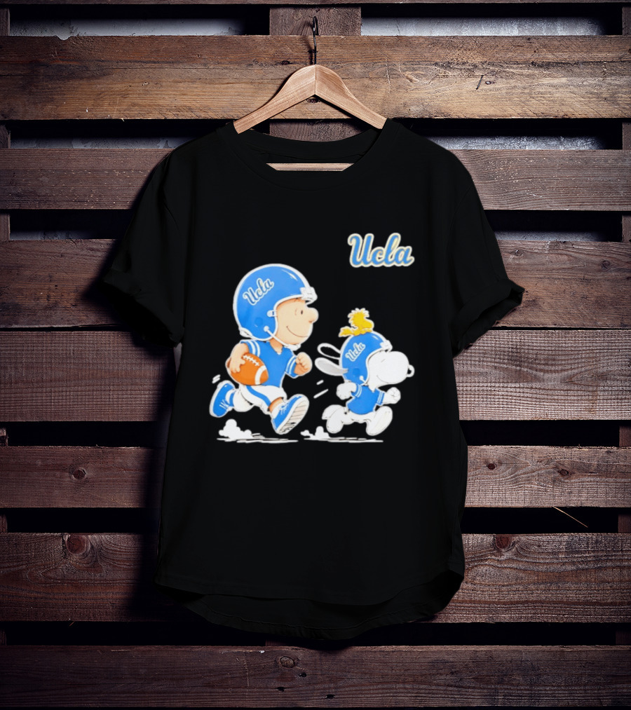 UCLA Charlie Brown Woodstock Snoopy Football NCAA Bruins Collaboration T-Shirt