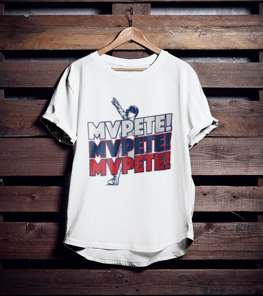 MVPETE Baseball Player Pointing Up Repeated T-Shirt