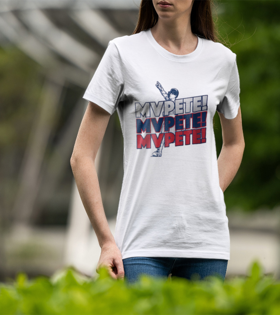 MVPETE Baseball Player Pointing Up Repeated T-Shirt