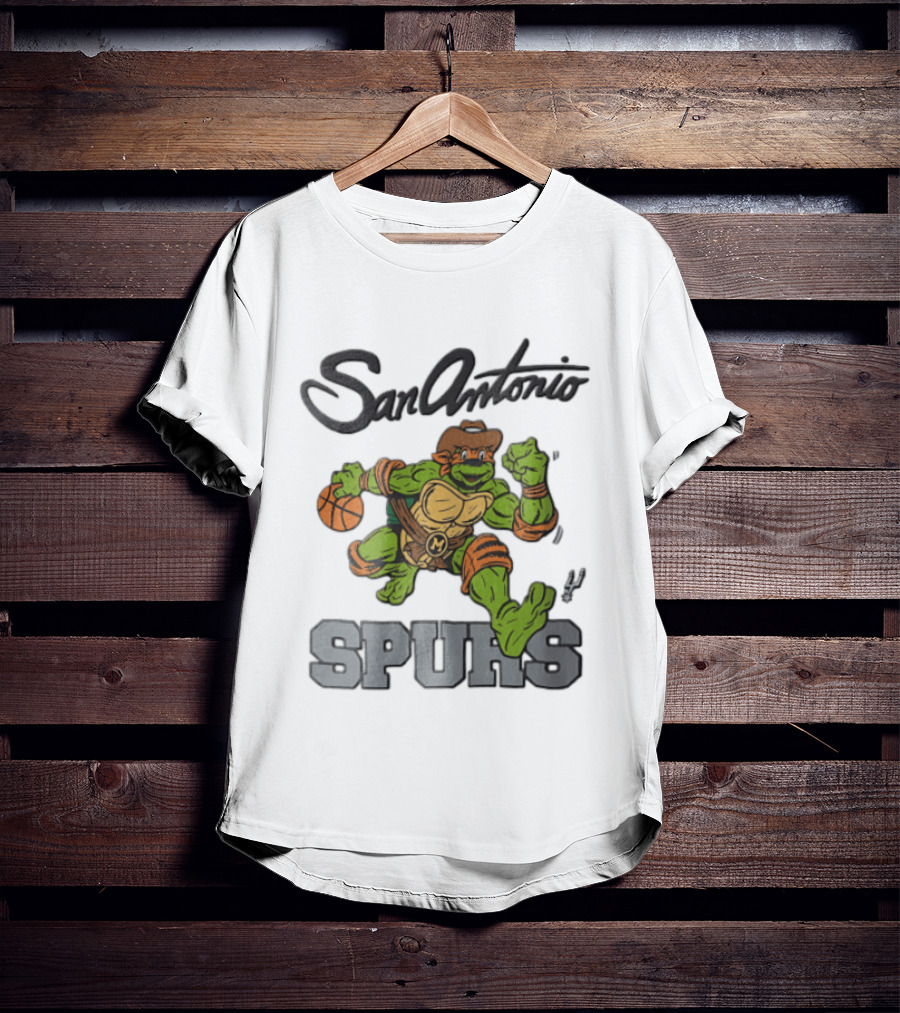 San Antonio Spurs Cartoon Turtle Cowboy Basketball T-Shirt