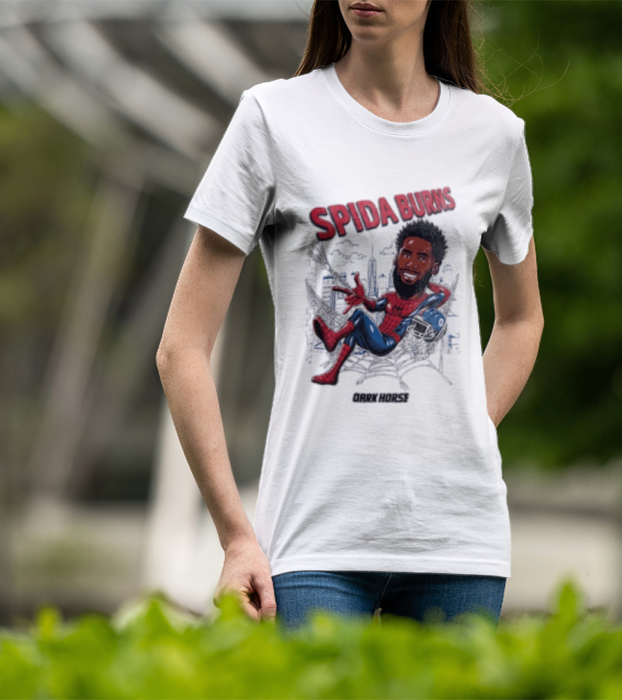 Spida Burns Dark Horse With Spider Man New York Giants T-Shirt