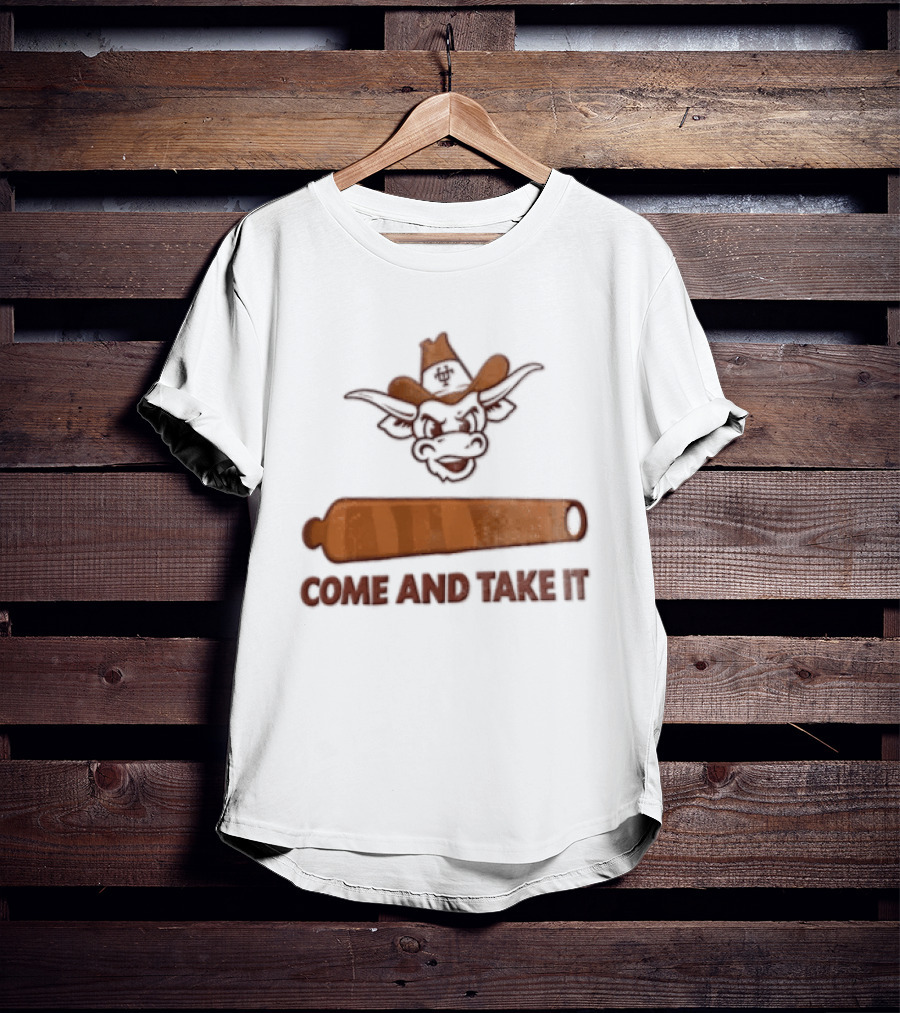 Texas Longhorns Mascot Cowboy Come And Take It Cannon T-Shirt