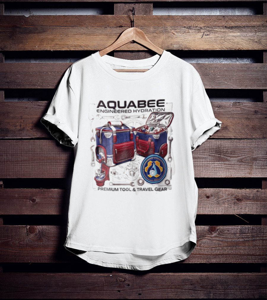 Aquabee Engineered Hydration Premium Tool And Travel Gear Cooler Blueprint T-Shirt