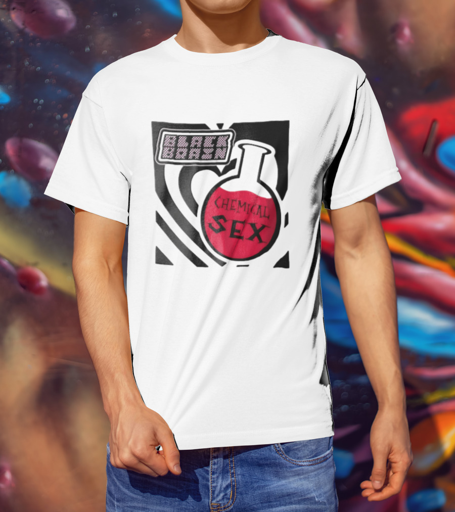 Black Brain Chemical Sex Halftone Heart Flask T-Shirt