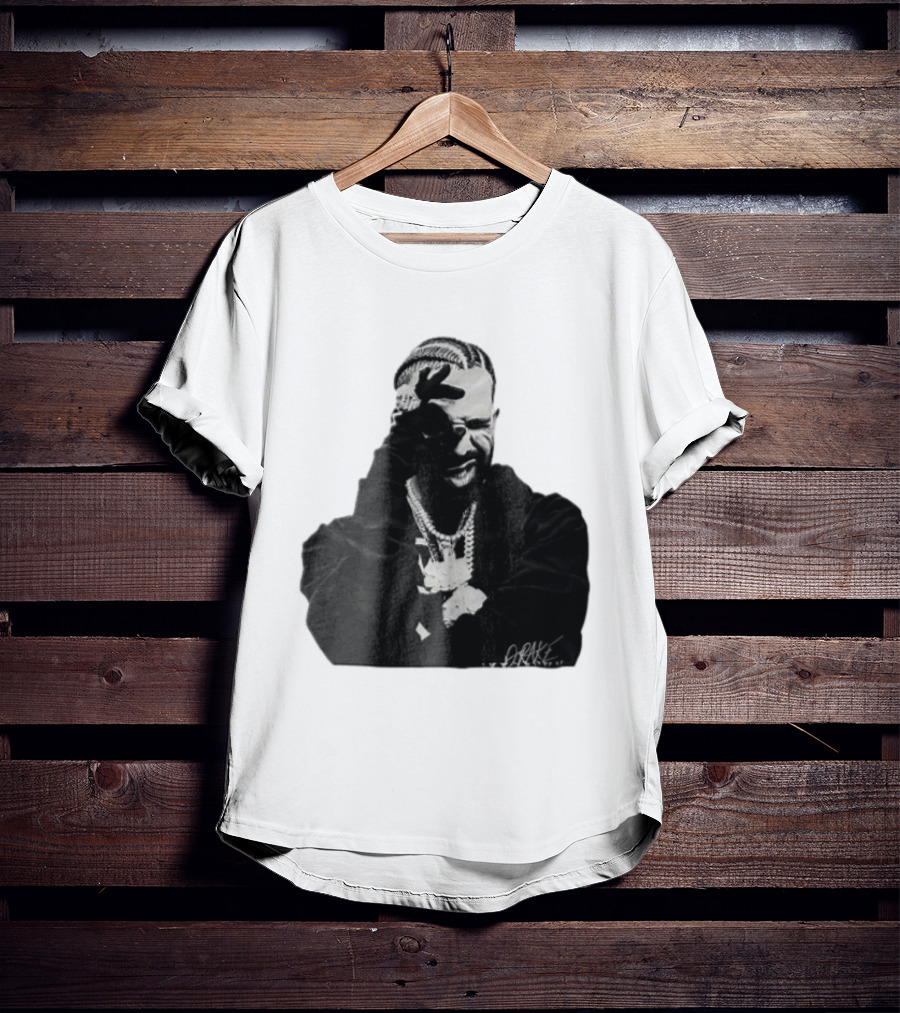 Drake Halftone Rapper Chains Gloves T-Shirt