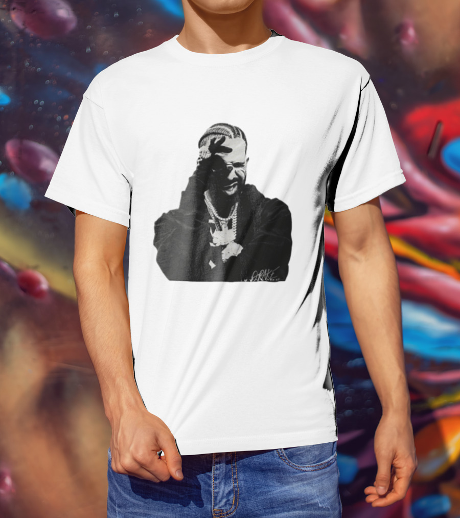 Drake Halftone Rapper Chains Gloves T-Shirt