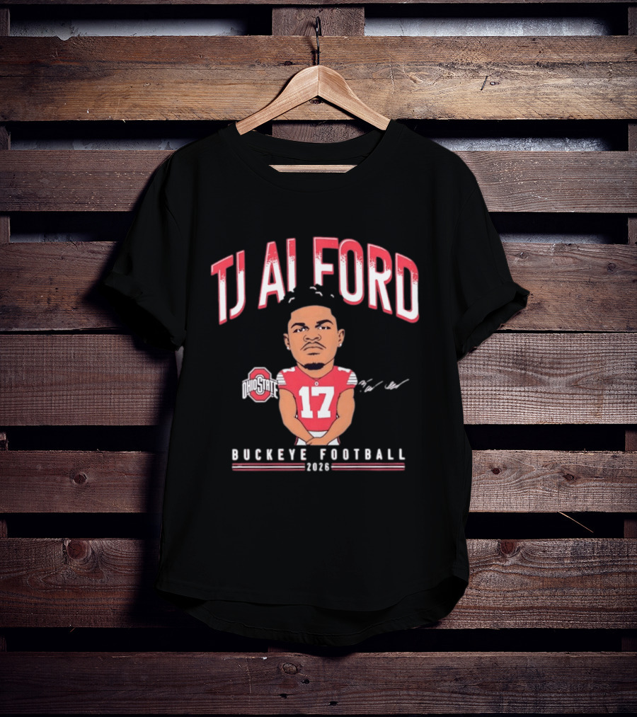 TJ Alford 17 Ohio State Buckeye Football 2026 Caricature T-Shirt