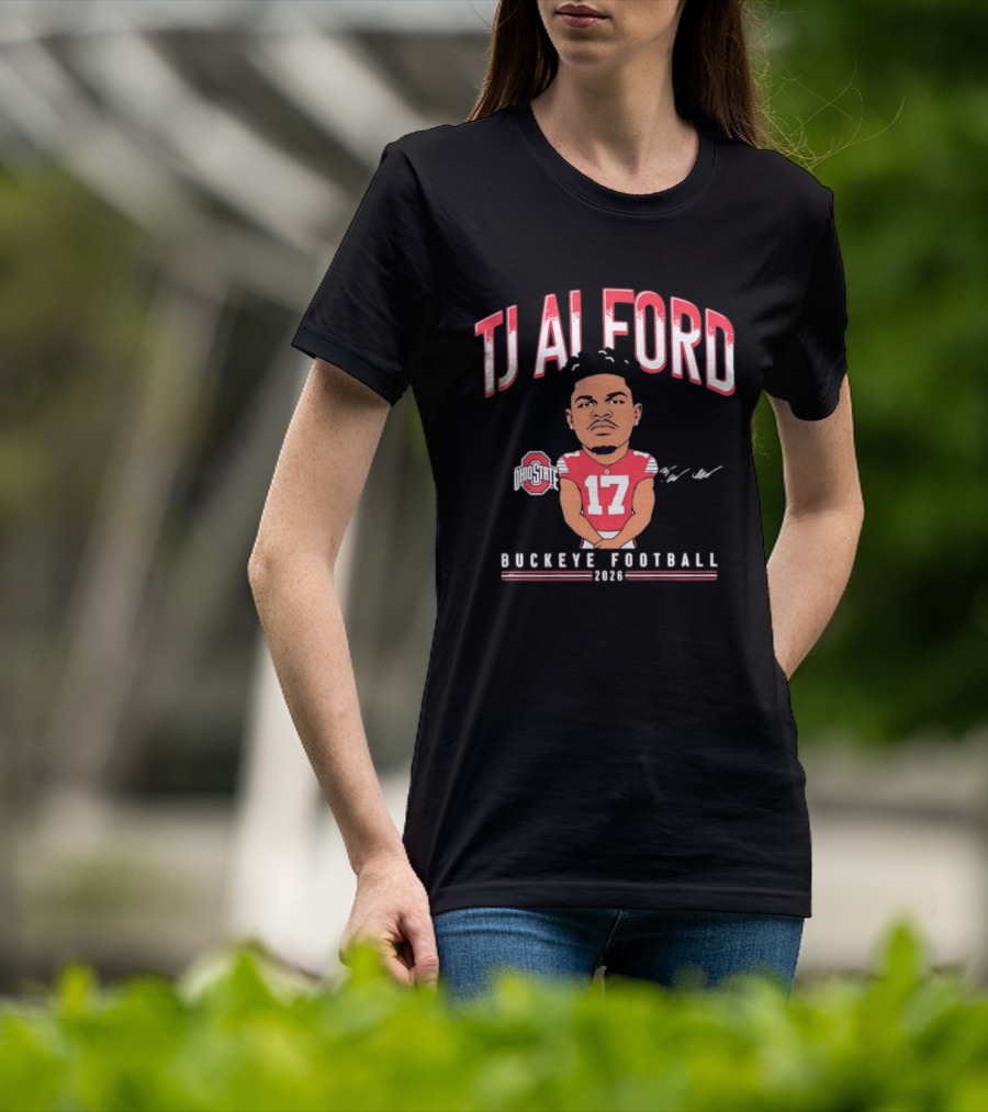 TJ Alford 17 Ohio State Buckeye Football 2026 Caricature T-Shirt