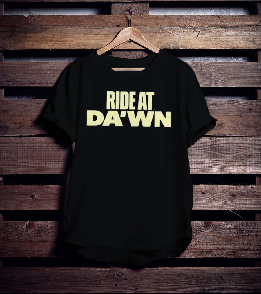 Aces Ride At Dawn Text Bold Yellow Font T-Shirt