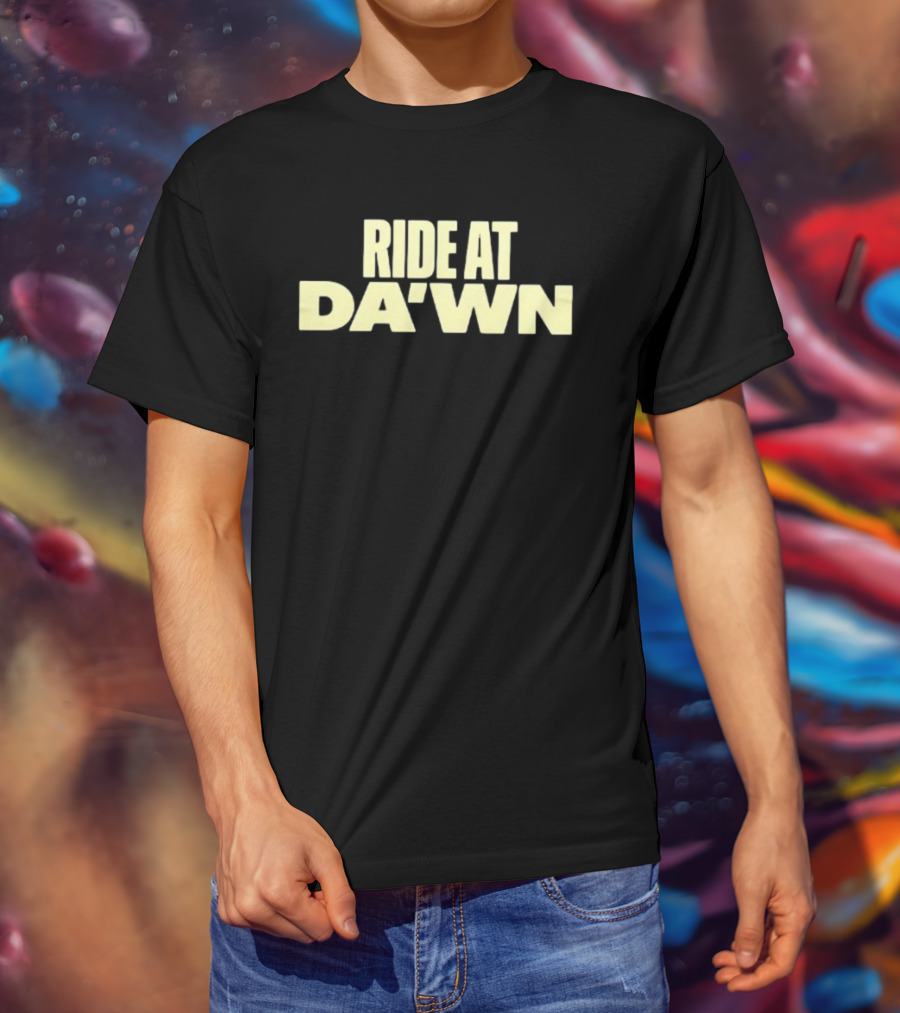 Aces Ride At Dawn Text Bold Yellow Font T-Shirt