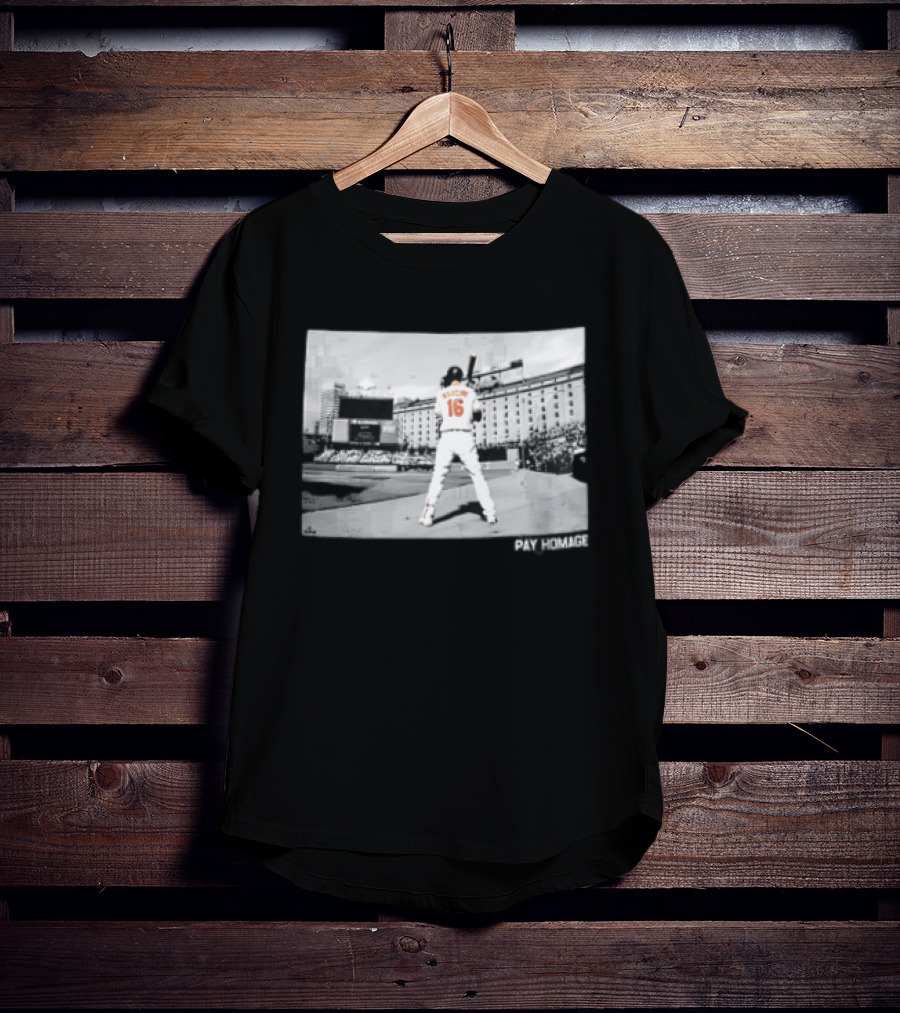 Baltimore Orioles Mancini Batter Home Plate Stadium Pay Homage T-Shirt