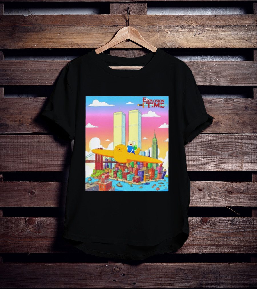 Explosion Time Adventure Finn And Jake NYC Skyline T-Shirt