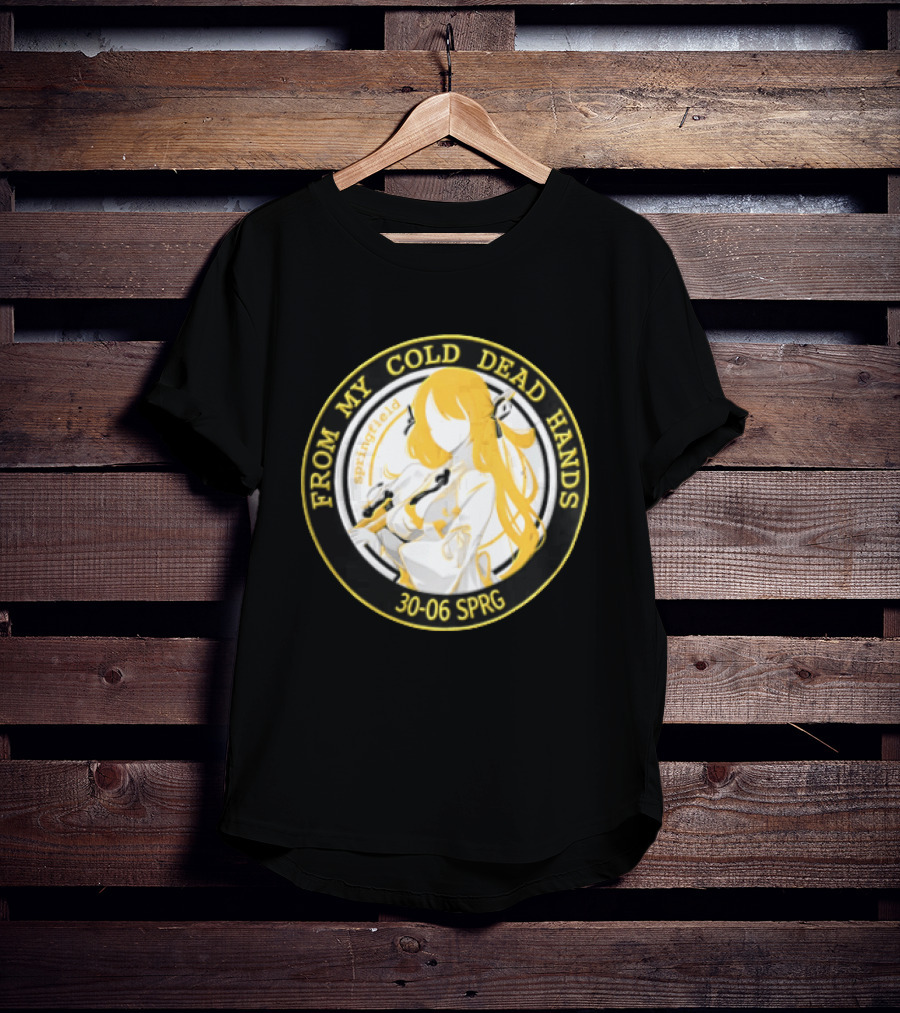 From My Cold Dead Hands Springfield 30 06 Sprg Anime Girl Yellow And Black Circle T-Shirt