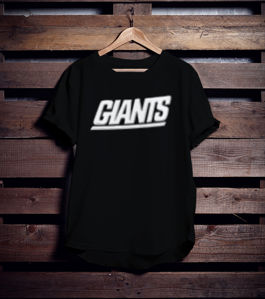 Giants Text Bold White Font Left Chest Placement T-Shirt