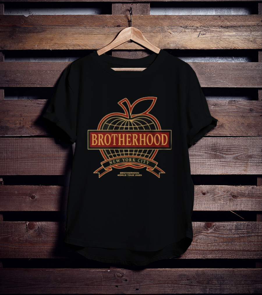 Brotherhood New York City World Tour 2026 Apple Globe T-Shirt