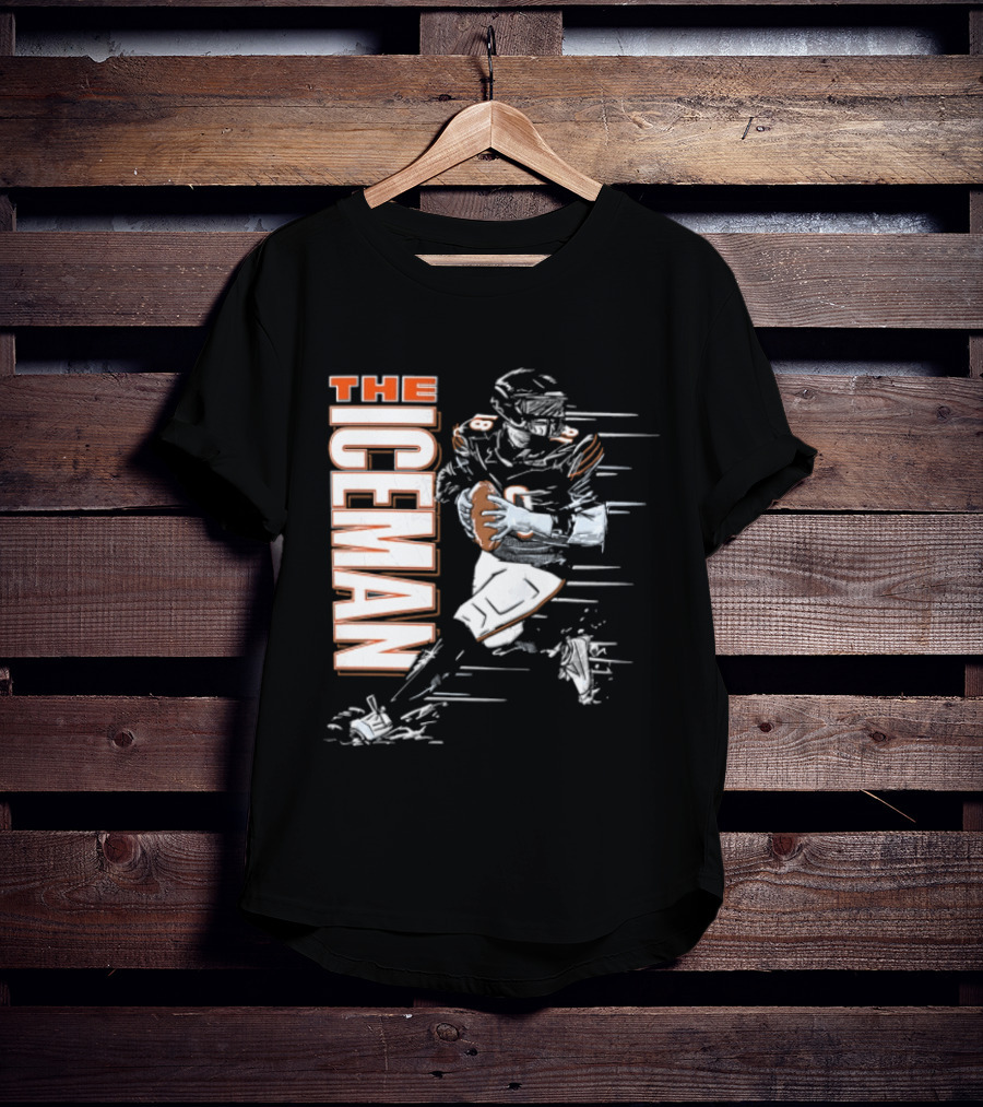 Chicago Bears The Iceman Football Player Running Holding Ball T-Shirt