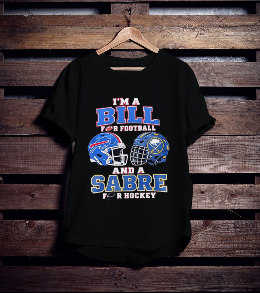 Buffalo Bill Football And Sabre Hockey Fan Helmets T-Shirt