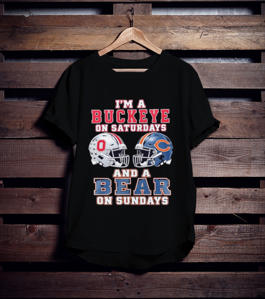 Ohio Buckeyes Saturdays Chicago Bears Sundays Football Rivalry T-Shirt