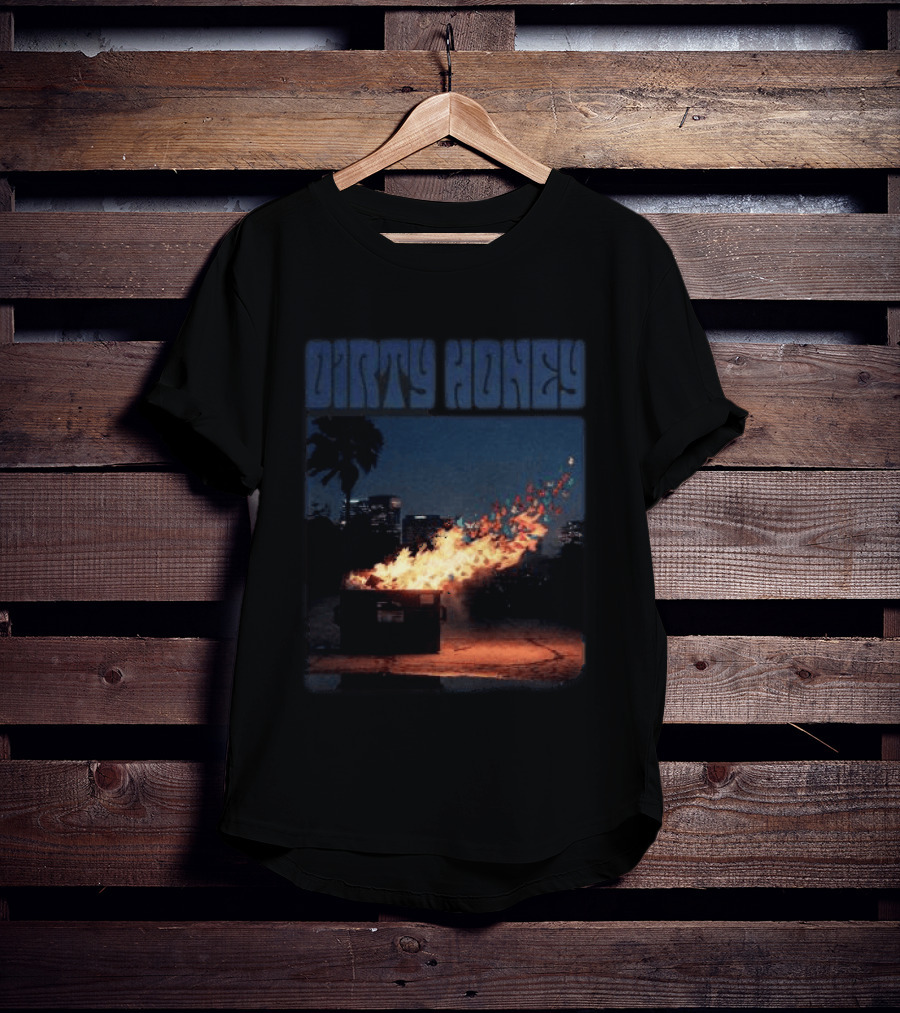 Dirty Honey Dumpster Fire Album Cover Vintage Aesthetic T-Shirt