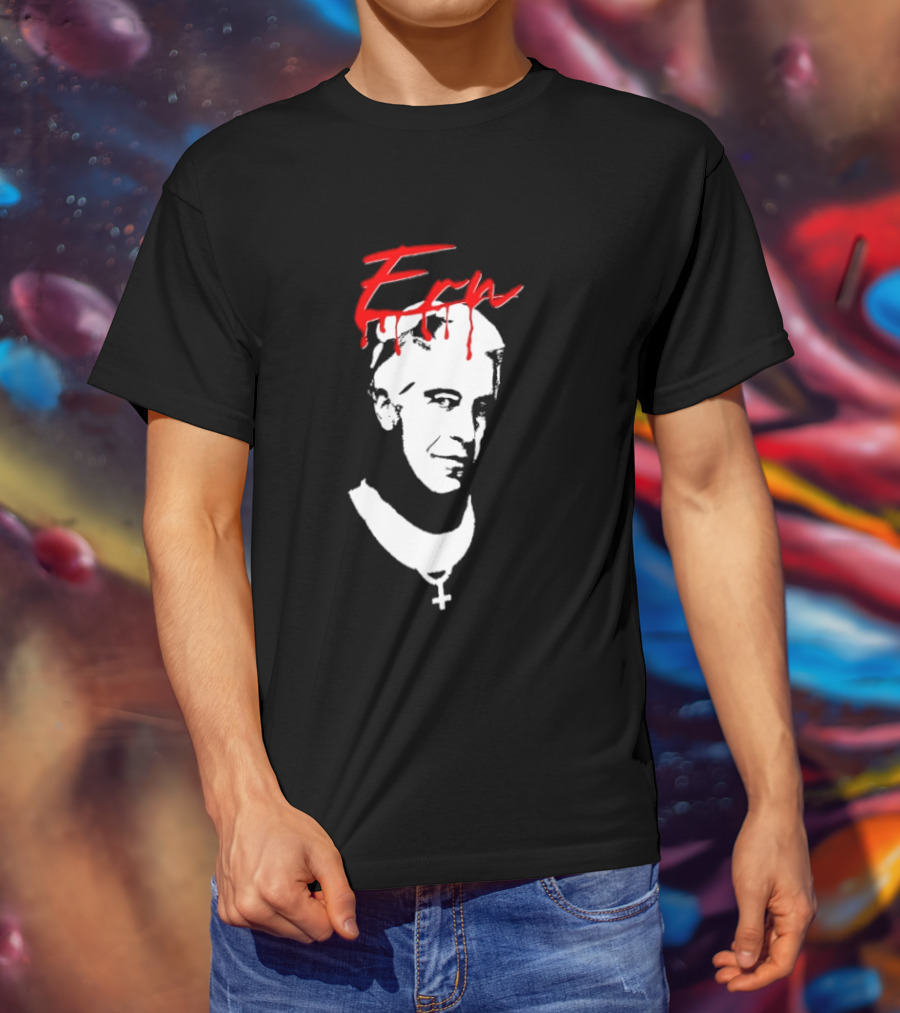 Epstein Priest With Dripping Red T-Shirt
