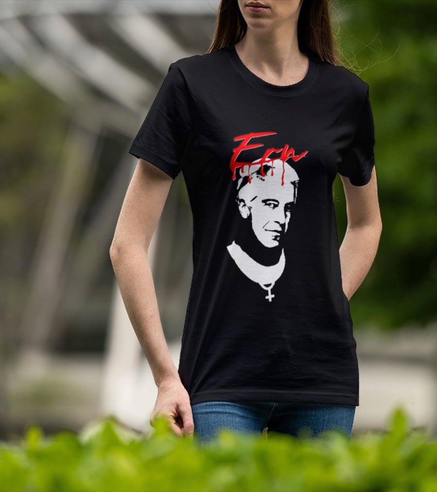 Epstein Priest With Dripping Red T-Shirt