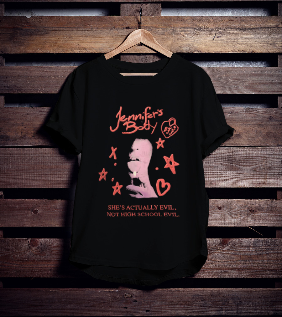 Jennifer's Body She's Actually Evil Not High School Evil Stars And Heart T-Shirt