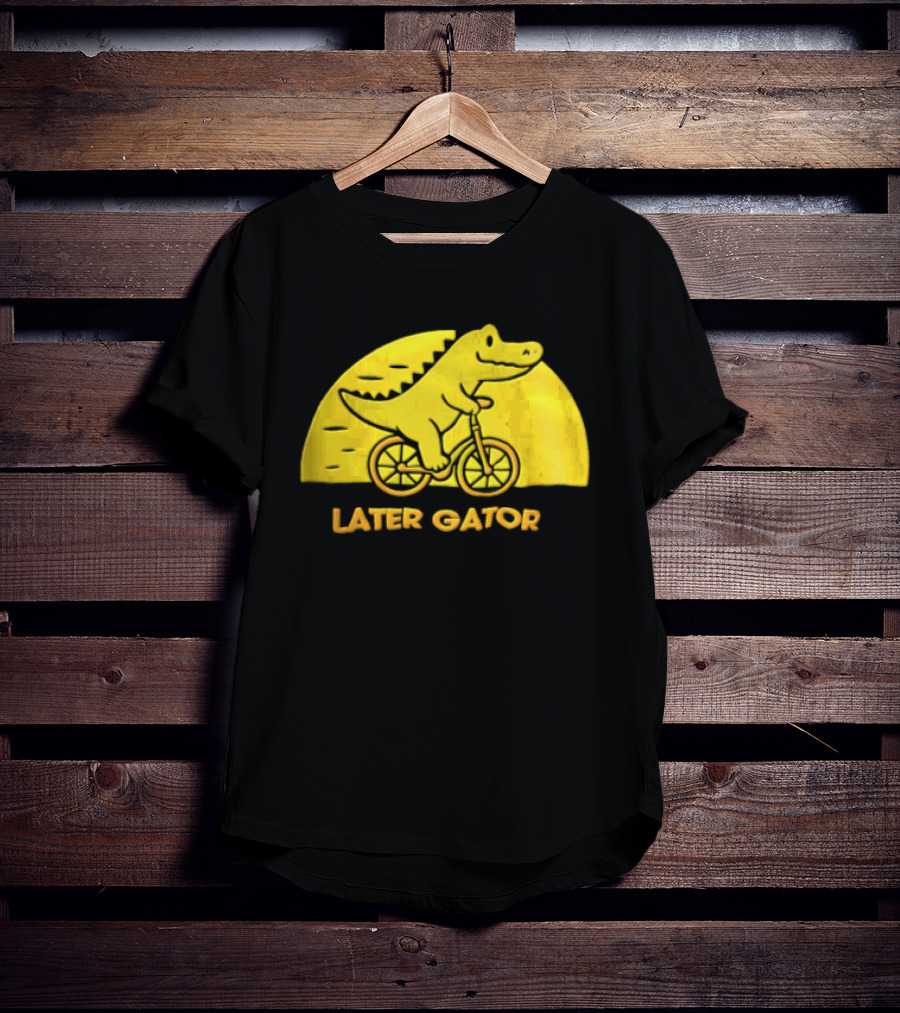 Later Gator Riding Bicycle Fun T-Shirt