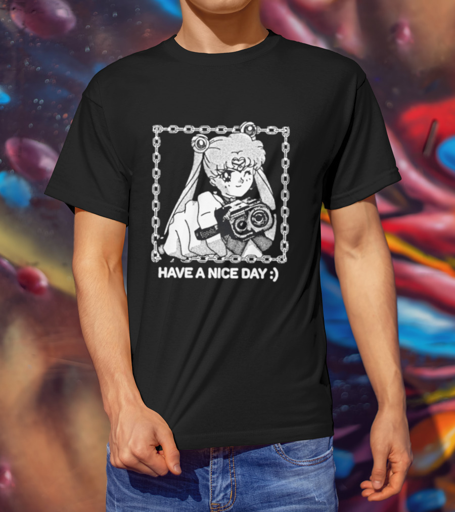 Sailor Moon Have A Nice Day Chain Frame Camera T-Shirt