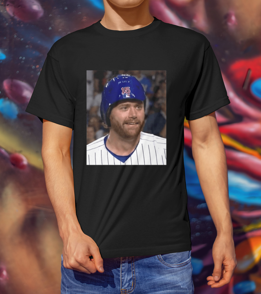 Taylor Davis Cubs Number 15 Helmet Stare T-Shirt