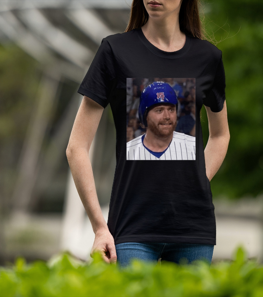 Taylor Davis Cubs Number 15 Helmet Stare T-Shirt
