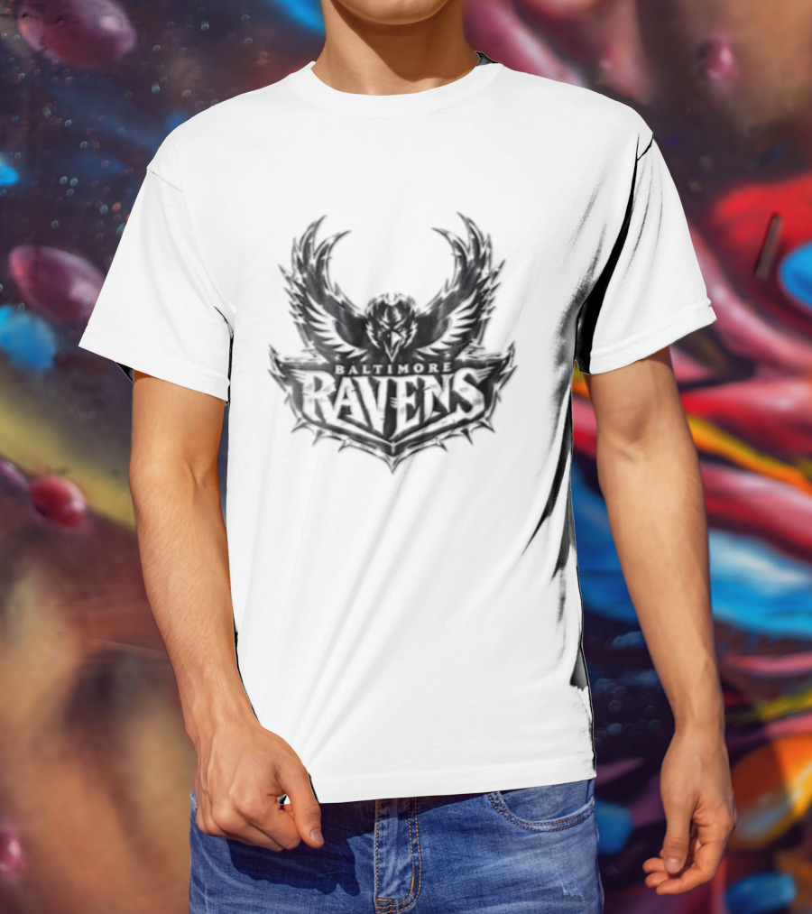 Baltimore Ravens Purple Metallic Bird Ravens T-Shirt