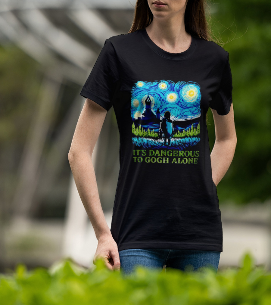 The Legend Of Zelda It's Dangerous To Gogh Alone Starry Night Link Standing T-Shirt