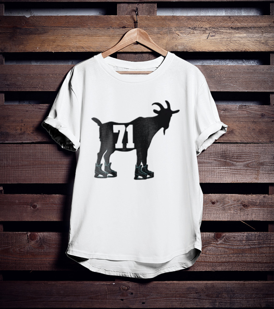 Boston Bruins 71 Goat Ice Skates Attilio Biasca Black T-Shirt