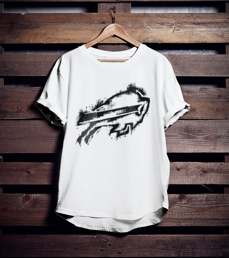 Buffalo Bills Black Ink Style NFL Team Graphic Buffalo Bills T-Shirt