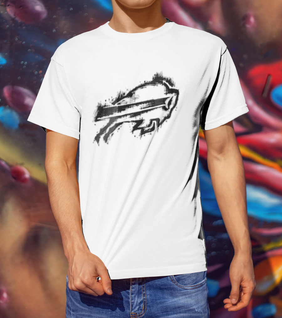 Buffalo Bills Black Ink Style NFL Team Graphic Buffalo Bills T-Shirt