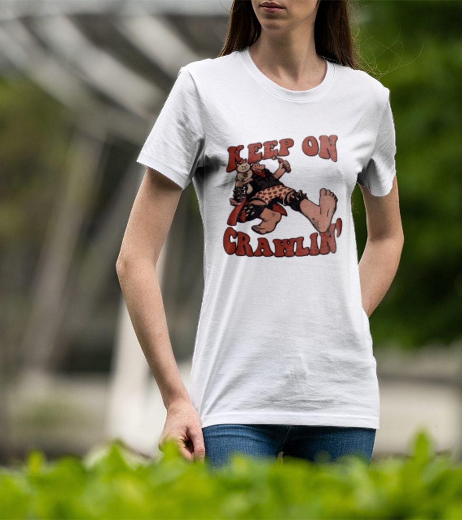 Keep On Crawlin Fat Freddys Cat Cartoon Man Holding Dynamite Cat T-Shirt