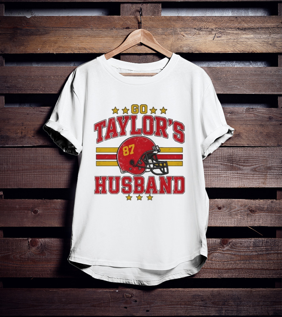 Go Taylor's Husband Football Helmet 87 Stars T-Shirt