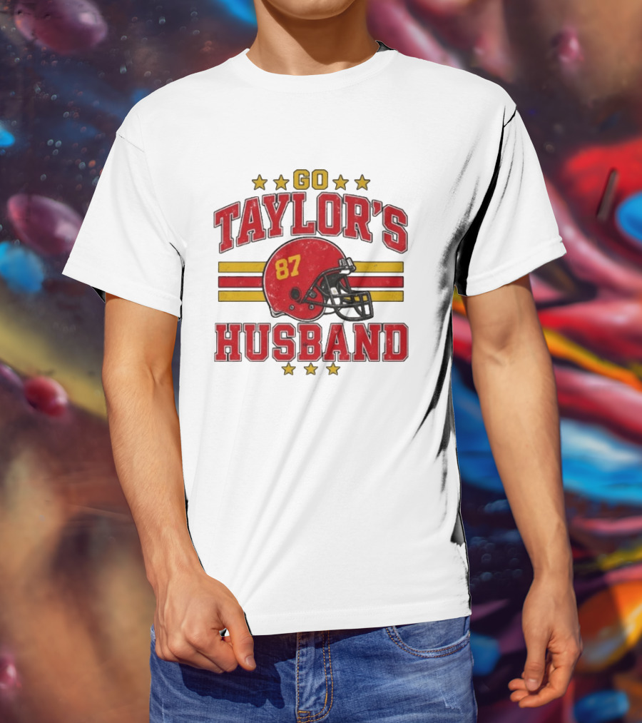 Go Taylor's Husband Football Helmet 87 Stars T-Shirt