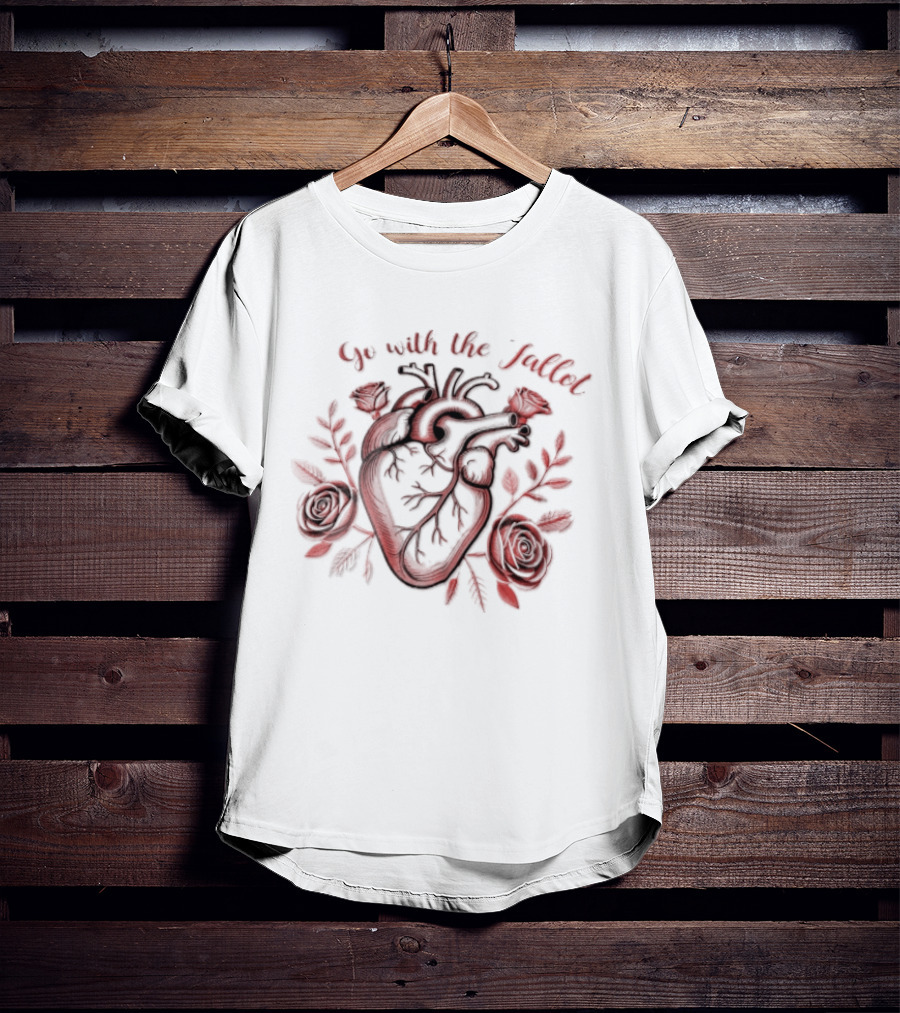 Go With The Fallot Anatomical Heart Rose Surround T-Shirt