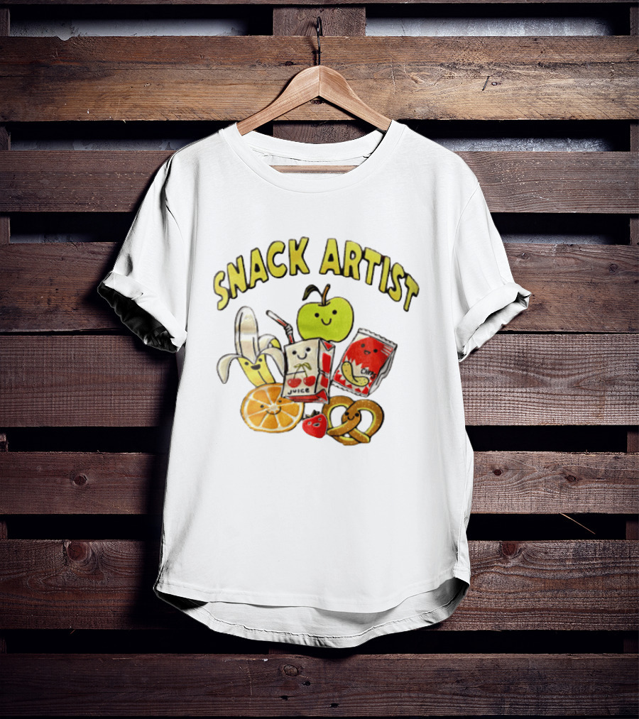 Snacks Juice Banana Apple Chips Pretzel Orange Cartoon T-Shirt