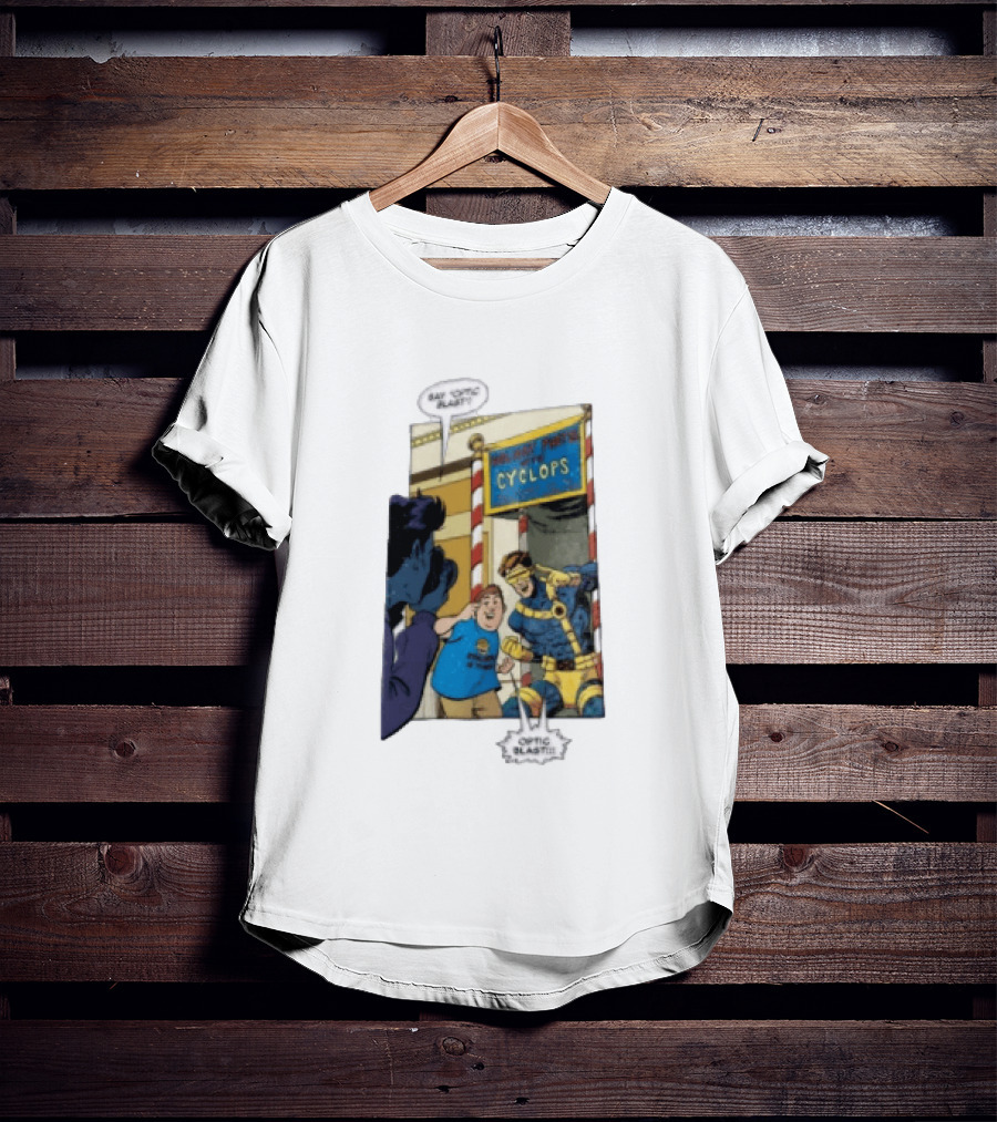 Cyclops Optic Blast Pose Comic Panel Marvel X Men Humor T-Shirt