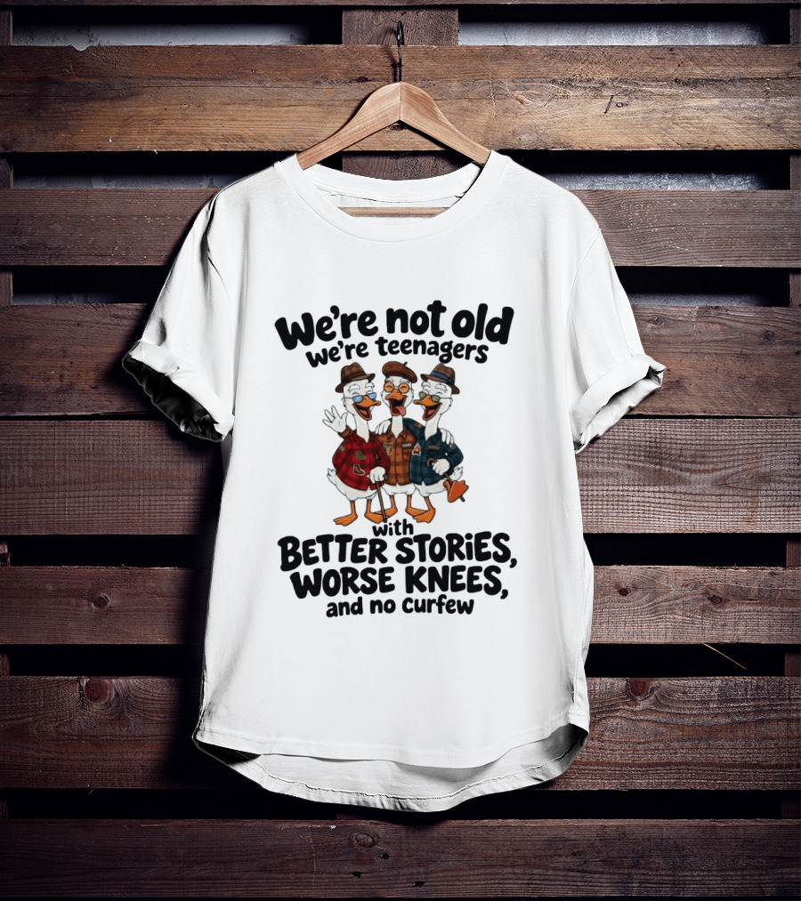 We're Not Old We're Teenagers Ducks Better Stories Worse Knees No Curfew T-Shirt