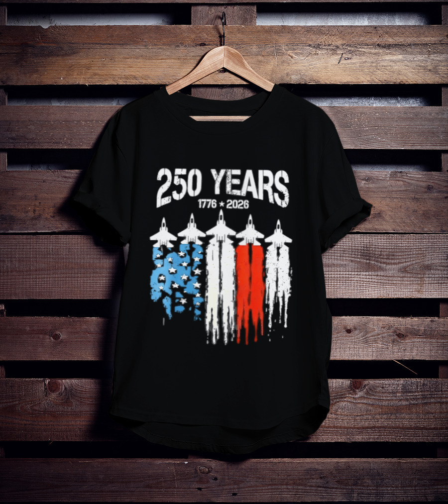 250 Years 1776 2026 Jet Stars And Stripes Anniversary T-Shirt