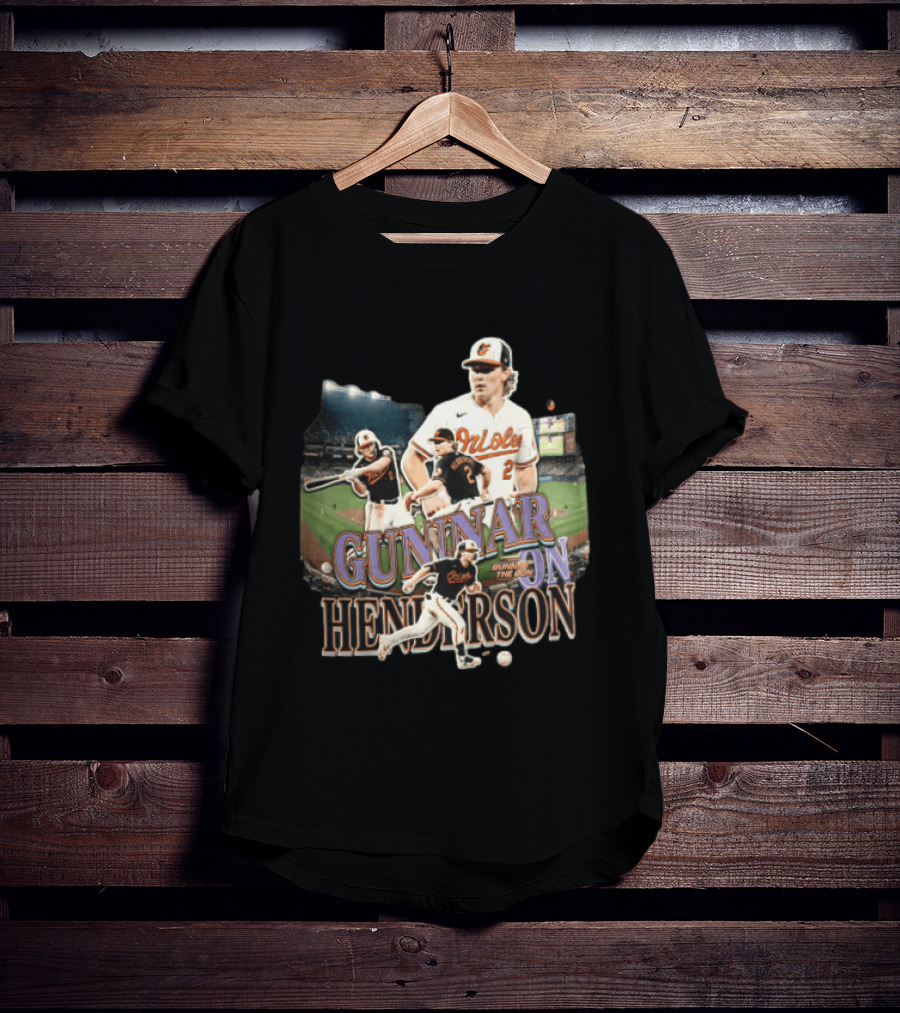 Baltimore Orioles Gunnar Henderson The Gun Baseball Player Action Shots T-Shirt
