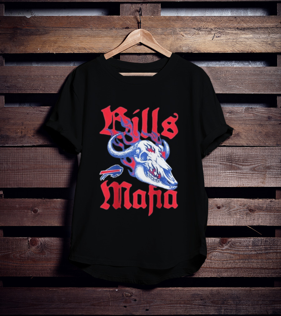 Buffalo Bills Mafia Skull Flames T-Shirt