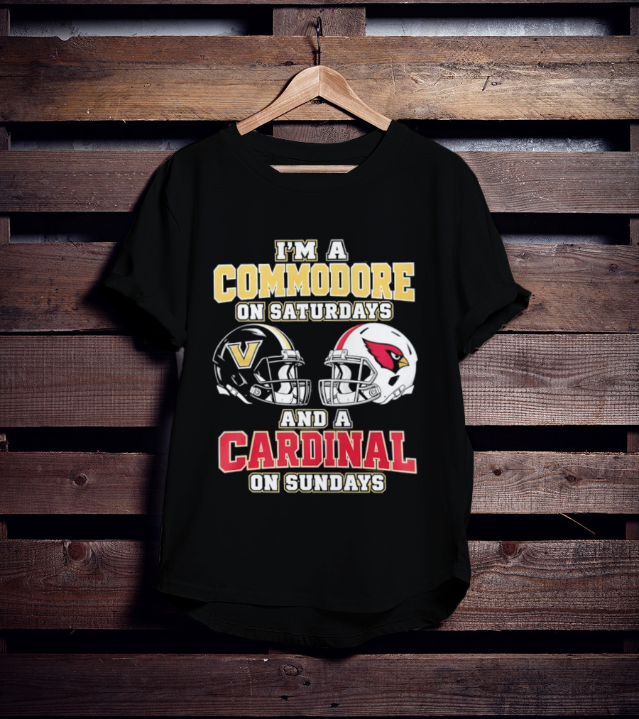 I'm A Commodore On Saturdays And A Cardinal On Sundays Football Helmets T-Shirt